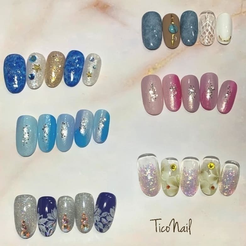 夏 ジェル ネイルチップ Ticonailのネイルデザイン No ネイルブック