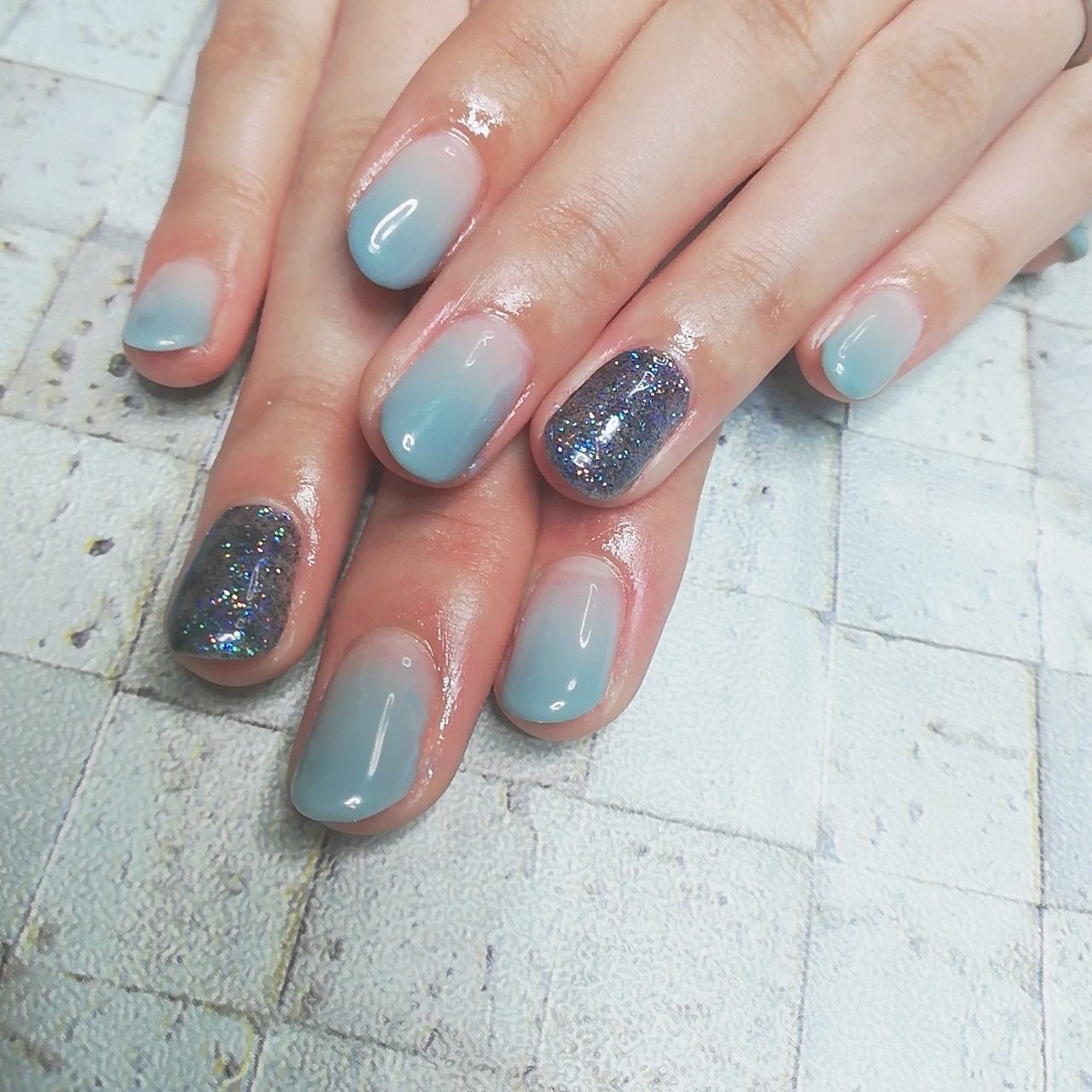 夏 梅雨 オフィス 女子会 水色 Simple Nail 鈴のネイルデザイン No ネイルブック