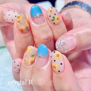 イエロー 黄 青のネイルデザイン 2ページ目 ネイルブック