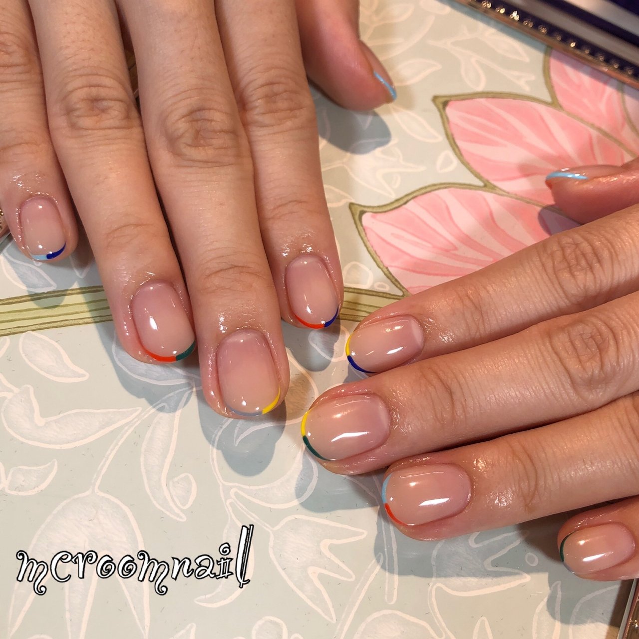 夏 オールシーズン ハンド フレンチ ショート Mcroomnailのネイルデザイン No ネイルブック