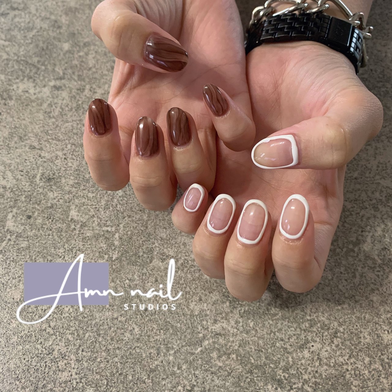 ハンド シンプル ニュアンス ホワイト クリア Amn Nailのネイルデザイン No ネイルブック