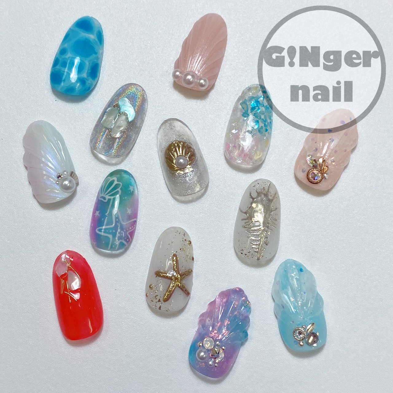 夏 海 リゾート ブライダル ハンド Ginger Nail 代々木 ジンジャーネイルのネイルデザイン No ネイルブック