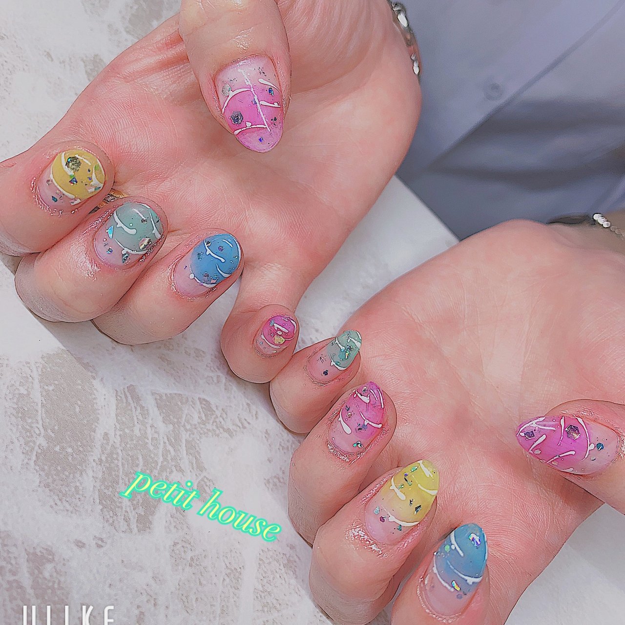 夏 海 浴衣 ハンド ミディアム Nail Eye Petit Houseのネイルデザイン No ネイルブック