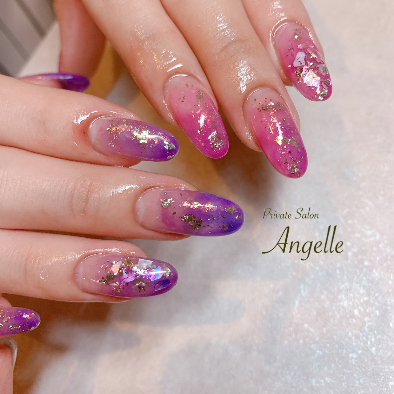 夏 ハンド グラデーション ロング ピンク Nailsalonangelleのネイルデザイン No ネイルブック