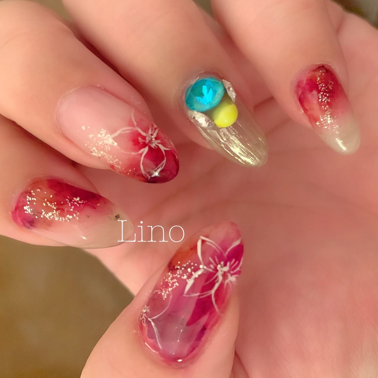 春 夏 リゾート 浴衣 ハンド Nail Lino33のネイルデザイン No ネイルブック