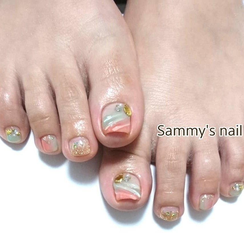 夏 海 リゾート デート フット Sammy S Nailのネイルデザイン No ネイルブック