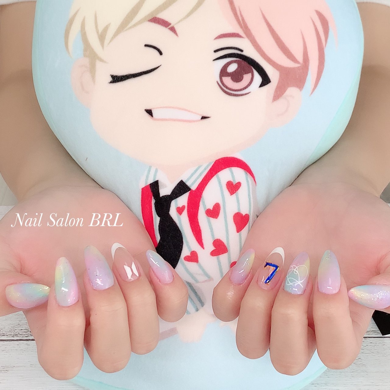 ハンド フレンチ イニシャル キャラクター マーブル Nail Salon Brl ネイルサロン ベリル のネイルデザイン No ネイルブック