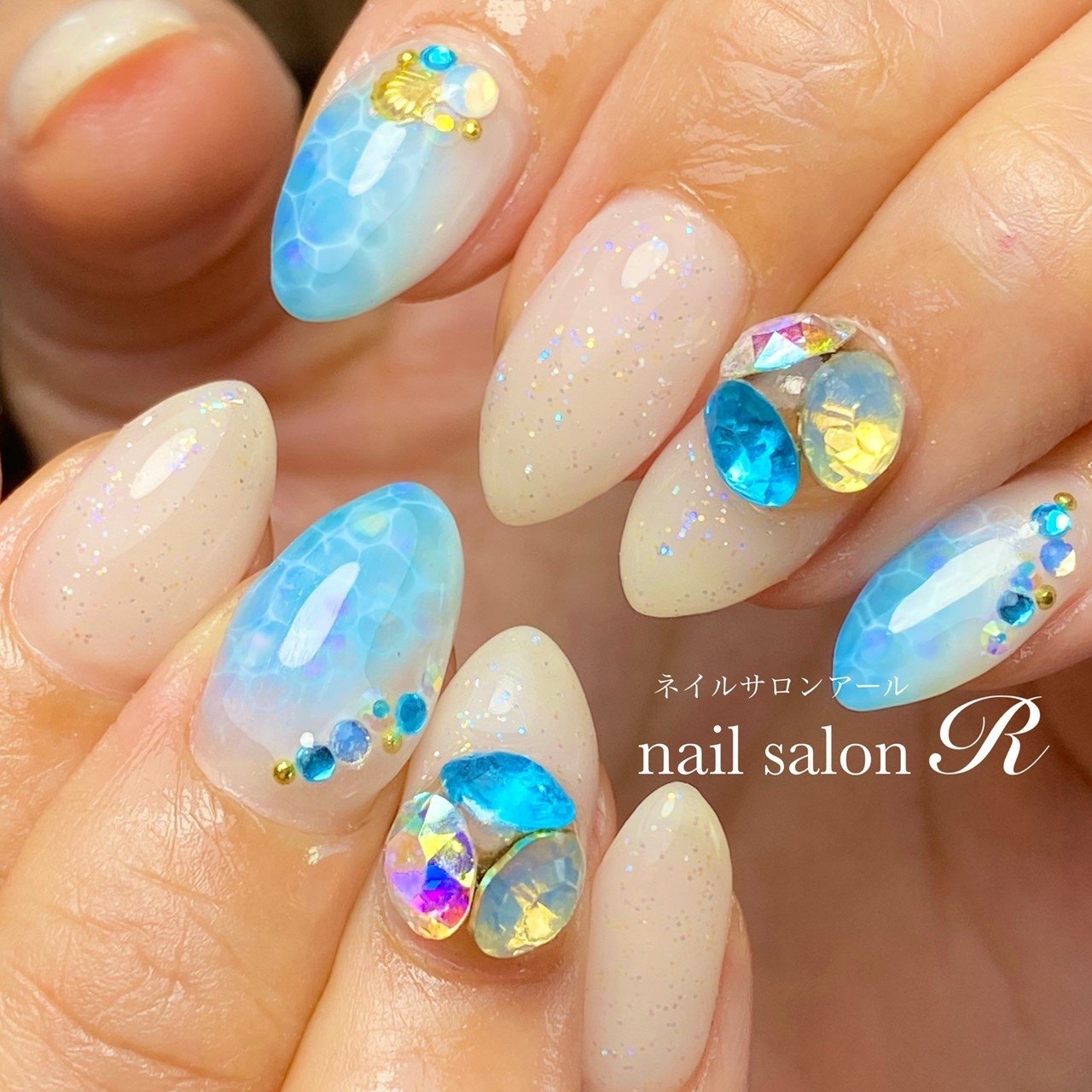 夏 秋 海 女子会 ハンド Nailsalon R 大垣店のネイルデザイン No ネイルブック