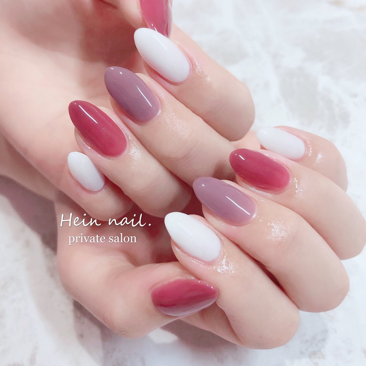 ホワイト ピンク グレージュ Hein Nail のネイルデザイン No ネイルブック