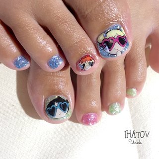 ピンク パワーパフガールズネイルのネイルデザイン ネイルブック