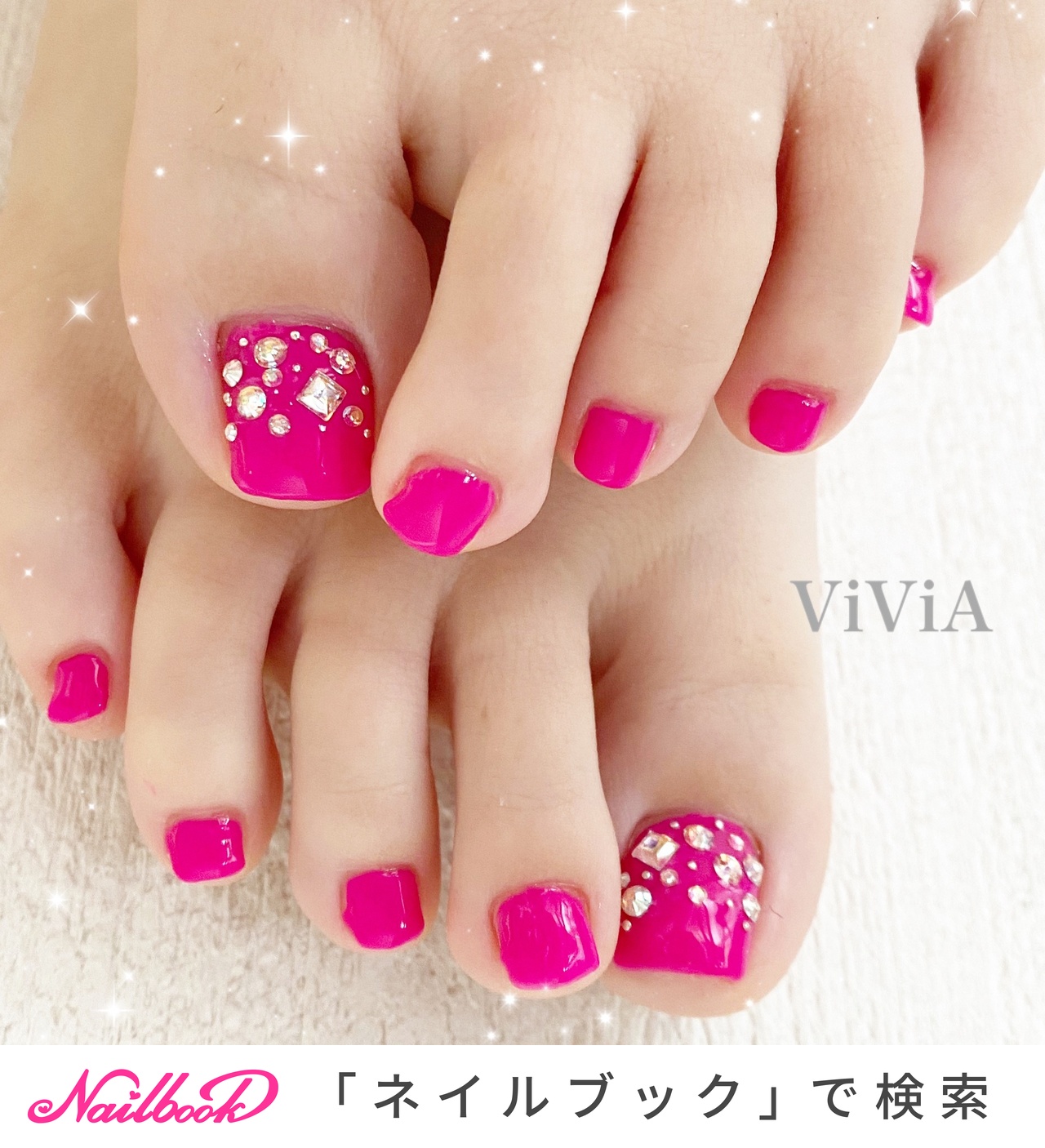 夏 オールシーズン デート フット シンプル Nail Vivia ネイル ビビア のネイルデザイン No ネイルブック