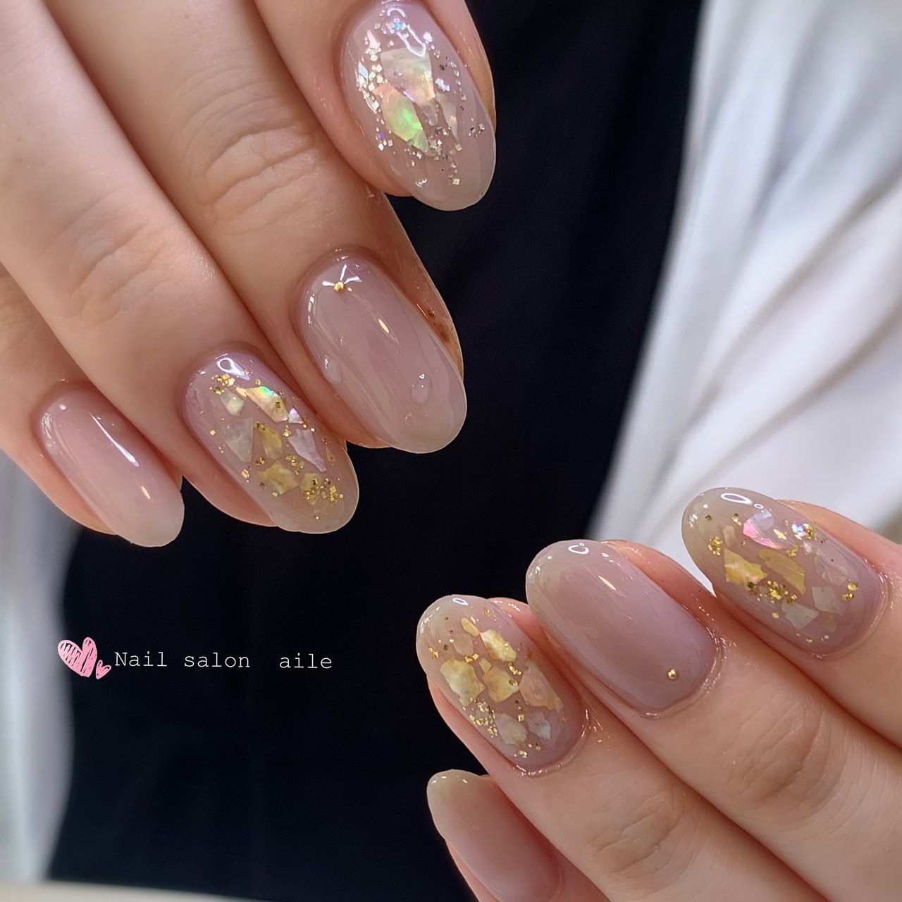 夏 オールシーズン ハンド シンプル ラメ Nail Salon Aileのネイルデザイン No ネイルブック