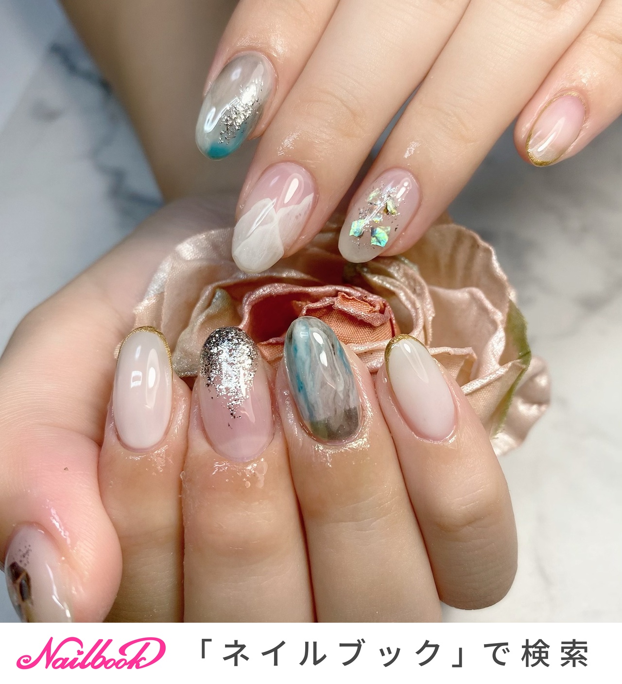 ブルー 青 かっこいいのネイルデザイン 2ページ目 ネイルブック