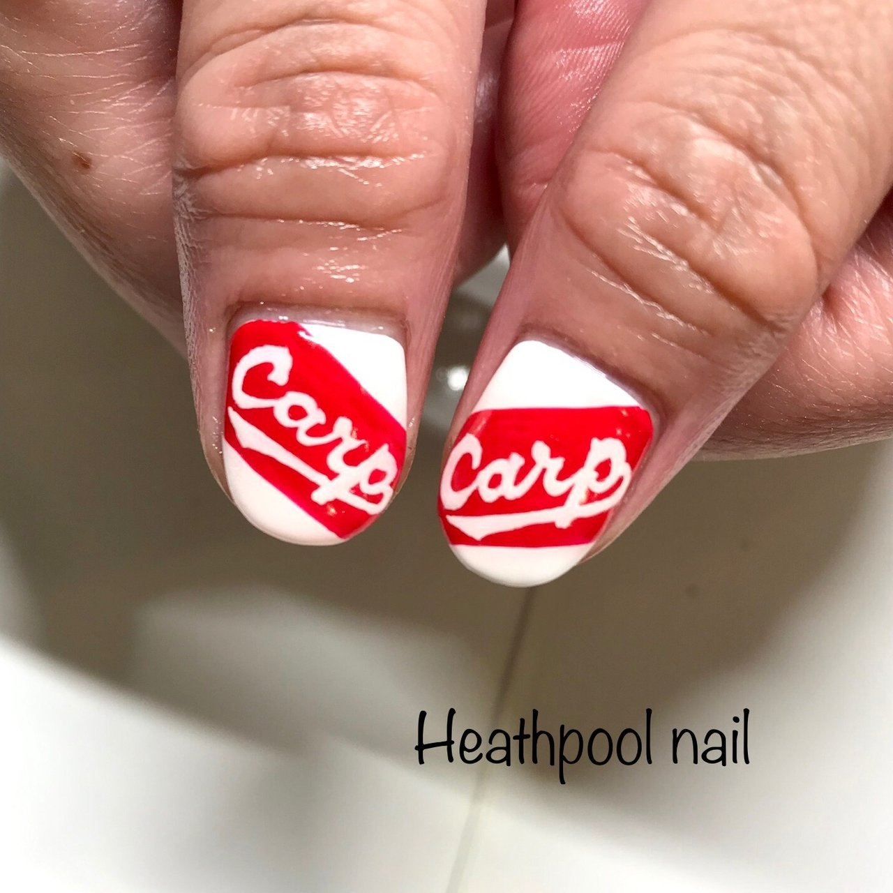 ハンド ホワイト レッド ジェル Heathpoolnailのネイルデザイン No ネイルブック