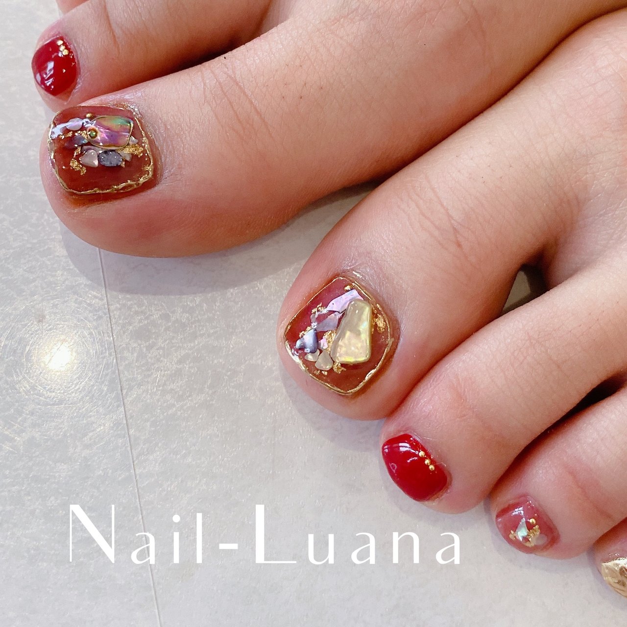 夏 秋 パーティー デート フット Yumiのネイルデザイン No ネイルブック