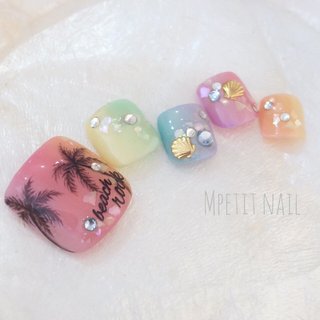 人気順｜シェル(貝殻)/#パームツリーネイルのネイルデザイン｜ネイルブック 