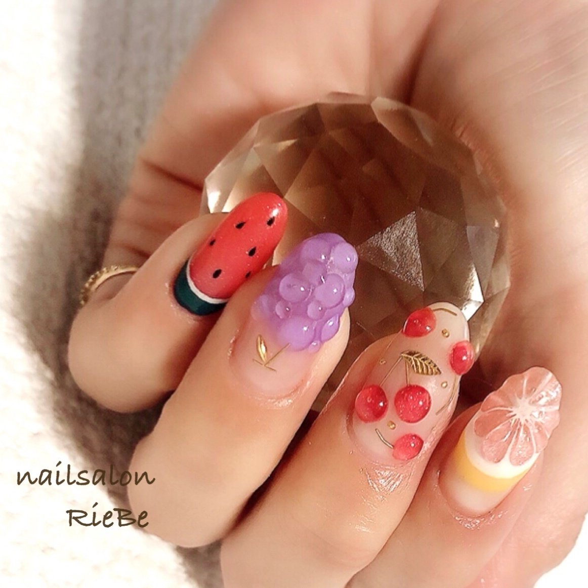 オールシーズン 海 浴衣 パーティー ハンド Private Nail Salon Riebe リーヴェ のネイル デザイン No ネイルブック