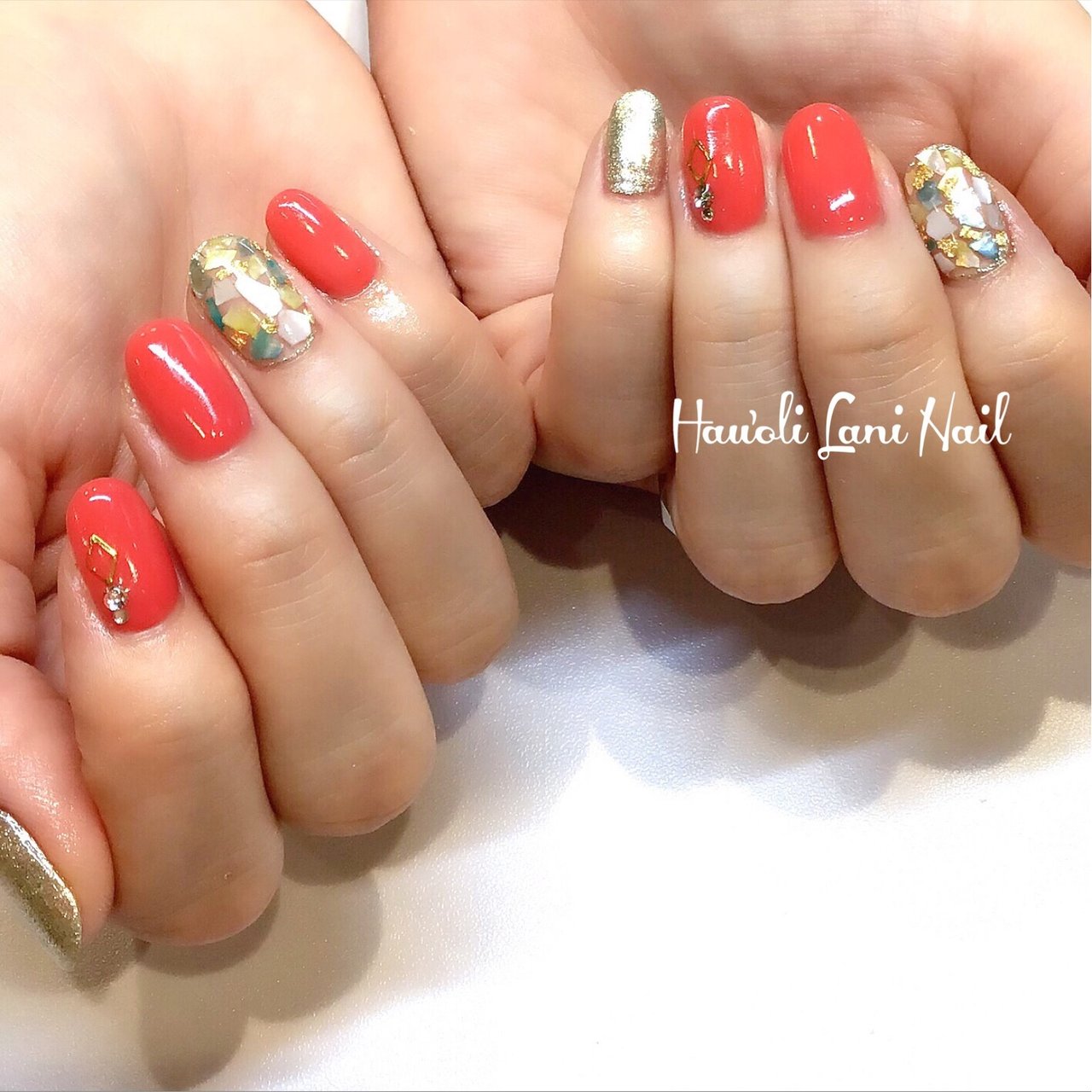夏 海 リゾート ハンド ラメ Hau Oli Lani Nailのネイルデザイン No ネイルブック
