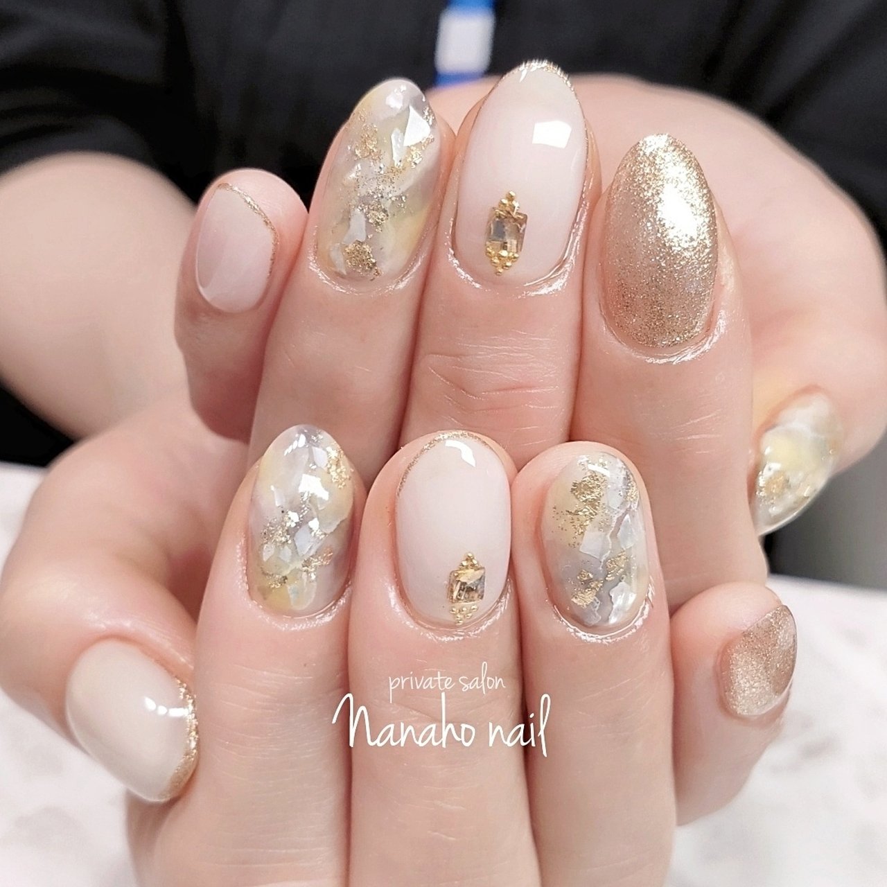 春 夏 ハンド ラメ シェル Nanaho Nail 大阪府八尾市 のネイルデザイン No ネイルブック