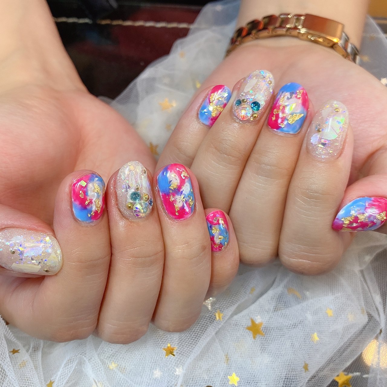 ホワイト ネオンカラー パンダ Nail 川崎のネイルデザイン No ネイルブック