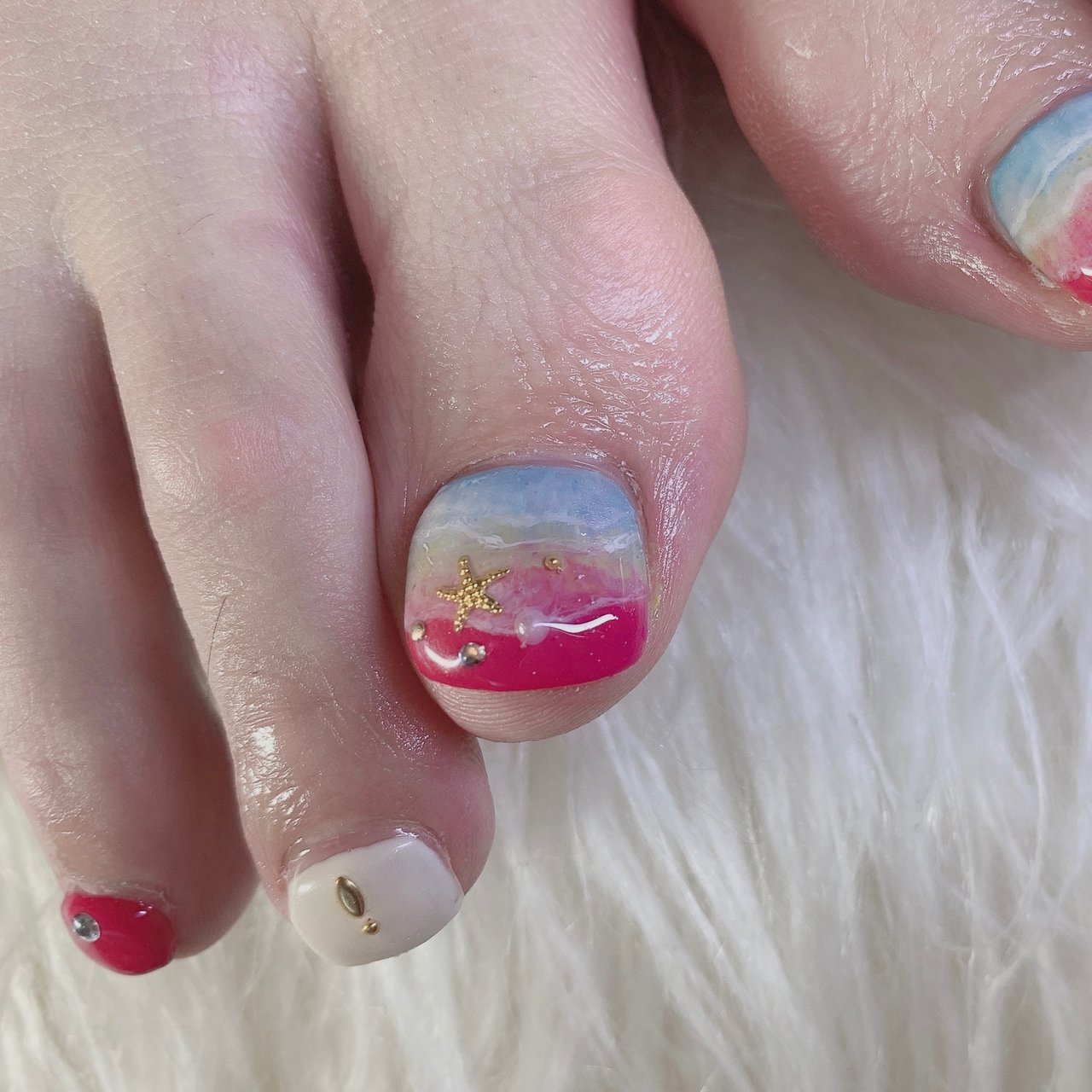 夏 フット パール トロピカル マリン Nail Salon Mauloaのネイルデザイン No ネイルブック