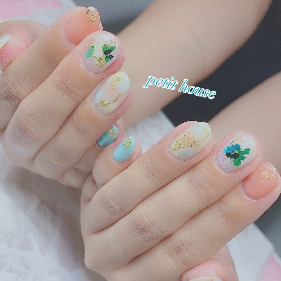 夏 ハンド シェル ミディアム ピンク Nail Eye Petit Houseのネイルデザイン No ネイルブック