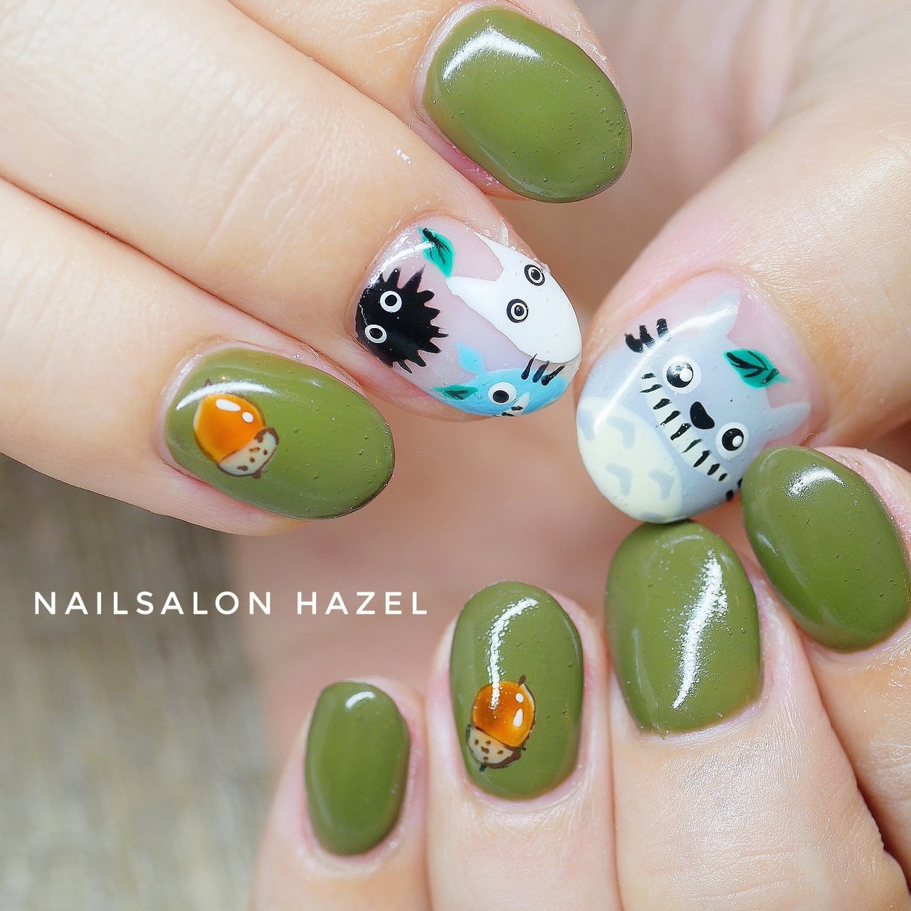 オールシーズン パーティー ハンド キャラクター ショート Nailsalon Hazelのネイルデザイン No ネイルブック