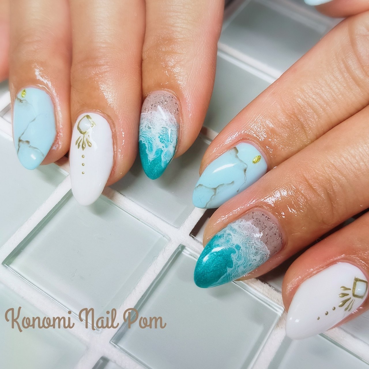 夏 旅行 海 リゾート ハンド Nail Salon Pomのネイルデザイン No ネイルブック