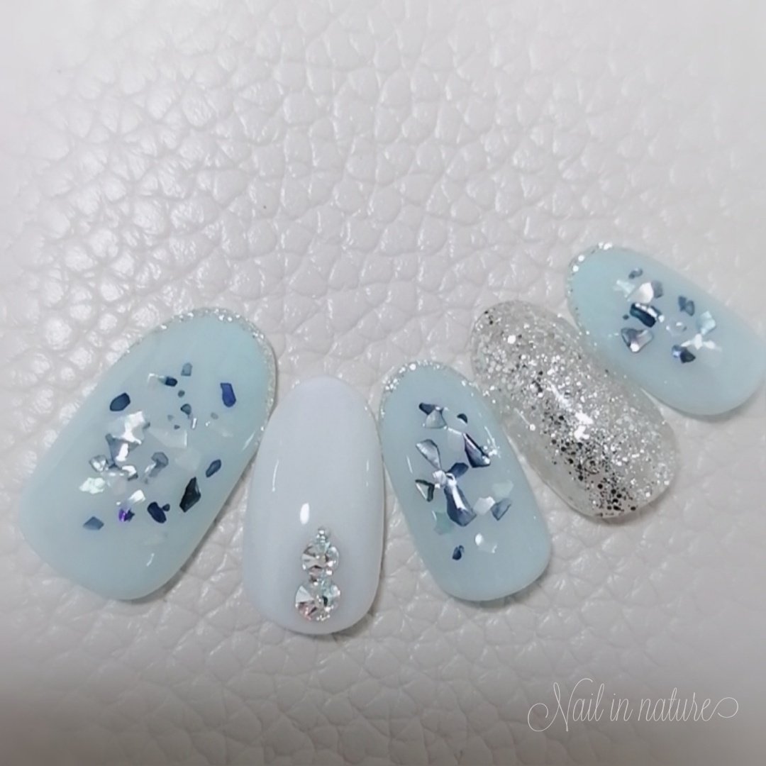 夏 ハンド ワンカラー シェル ホワイト Nail In Natureのネイルデザイン No ネイルブック