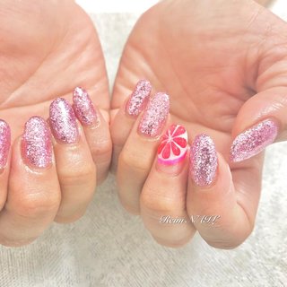 キラキラピンクのネイルデザイン ネイルブック