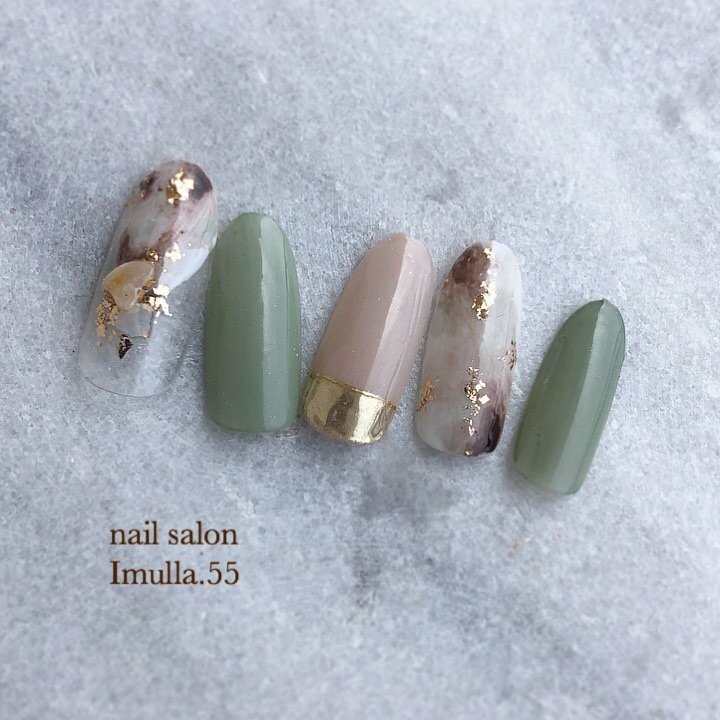 夏 秋 ハンド ワンカラー タイダイ Nail Salon Imulla 55のネイルデザイン No ネイルブック