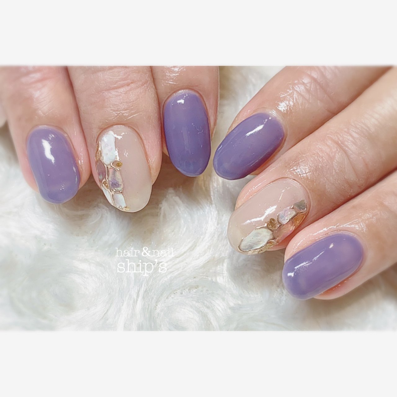 ハンド シンプル シェル ミラー ベージュ Ship S のネイルデザイン No ネイルブック