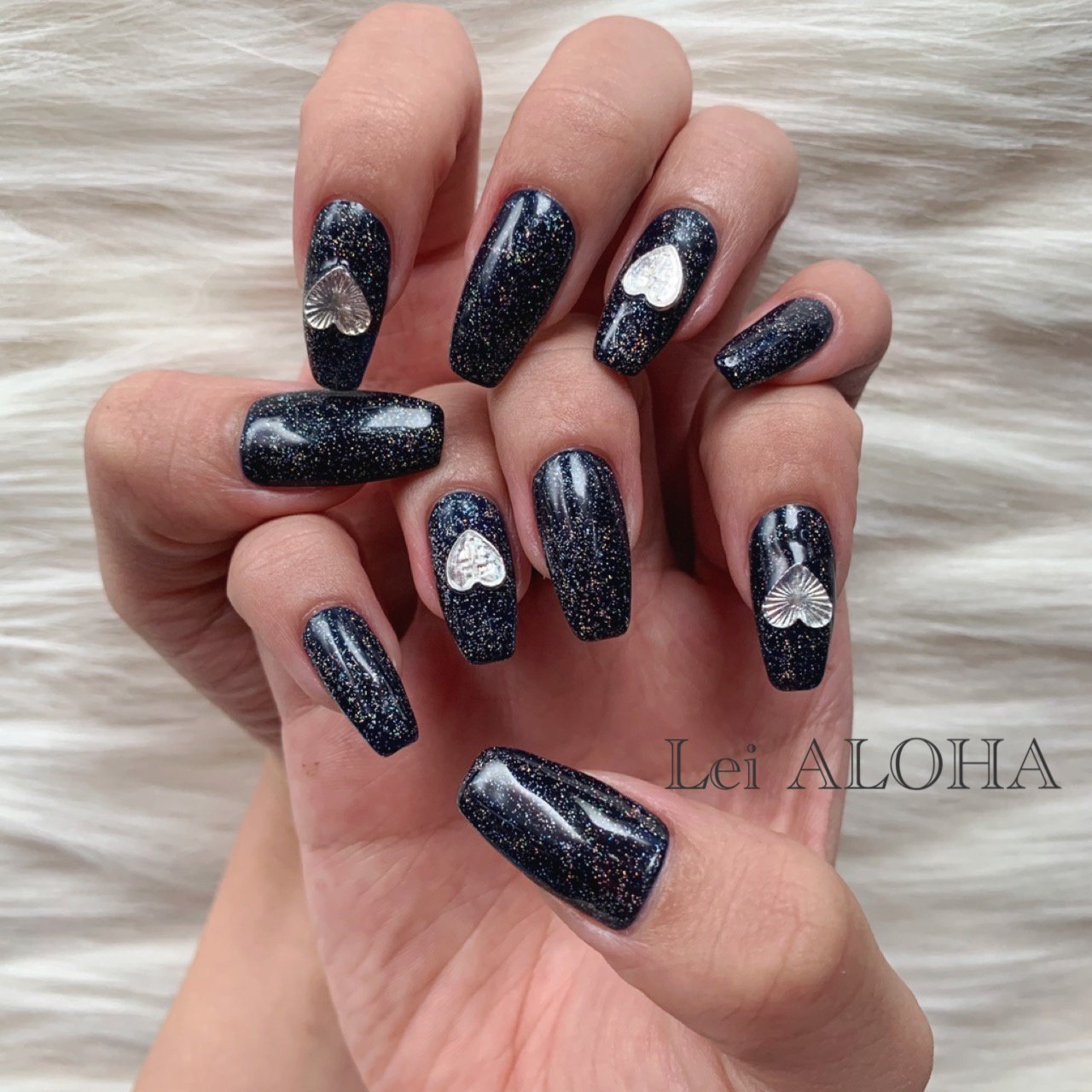 ハンド/ラメ/ネイビー - leialoha1103のネイルデザイン[No.5525951