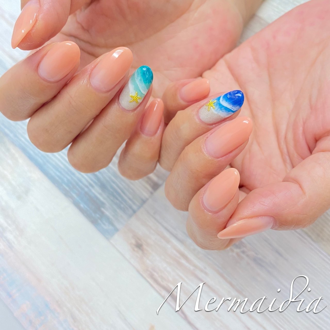 夏 海 リゾート ハンド シンプル Nail Salon Mermaidiaのネイルデザイン No ネイルブック