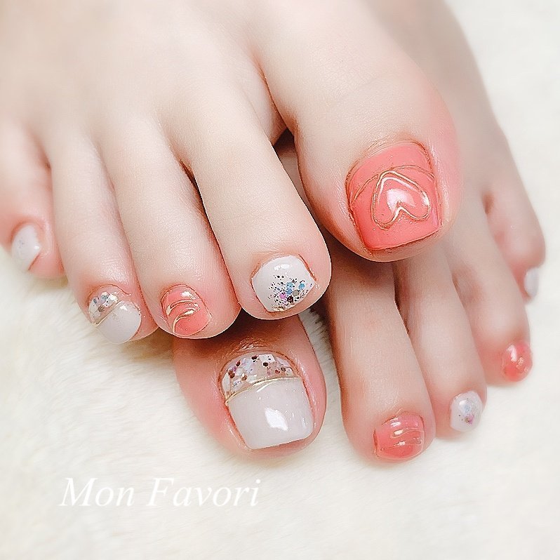 夏 オールシーズン リゾート 女子会 フット Monfavori モンファボリ のネイルデザイン No ネイルブック
