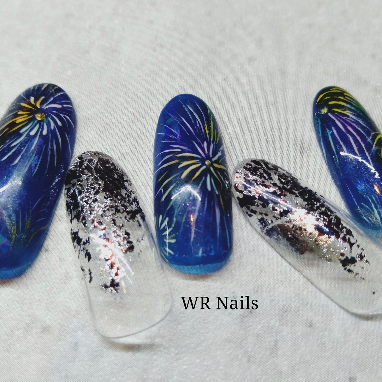 夏 七夕 浴衣 ハンド シンプル Wr Nails 自爪を傷めないジェル 東京都 銀座線 末広町1分 Jna認定サロン のネイル デザイン No ネイルブック