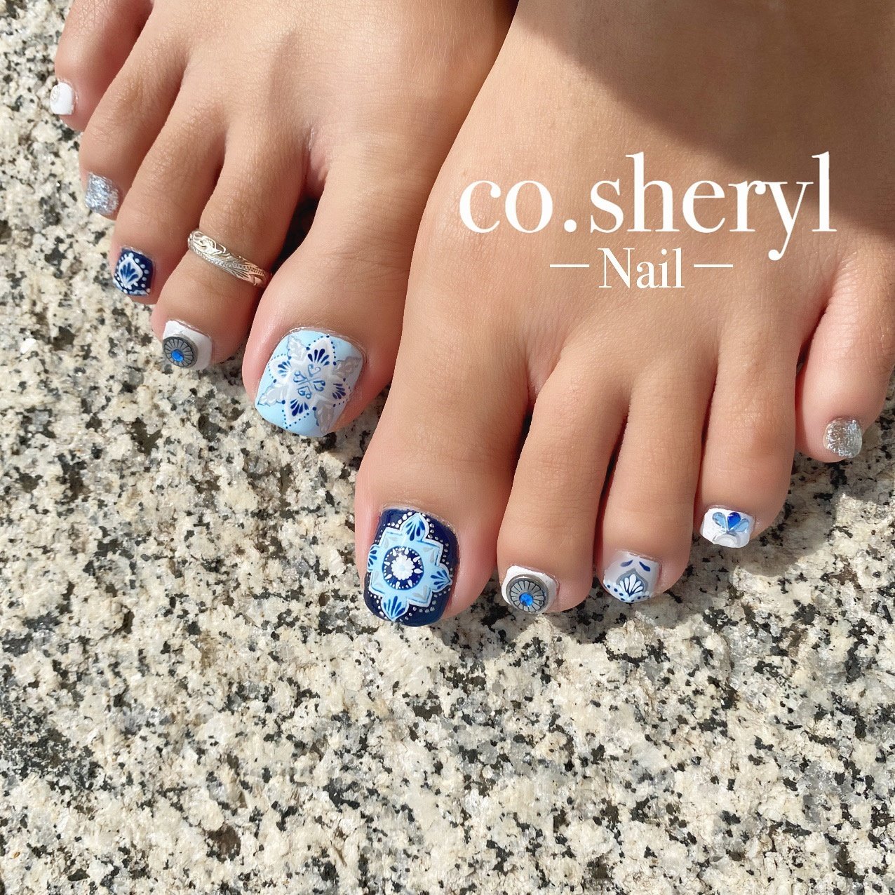 海 リゾート フット ボヘミアン エスニック Co Sherylのネイルデザイン No ネイルブック