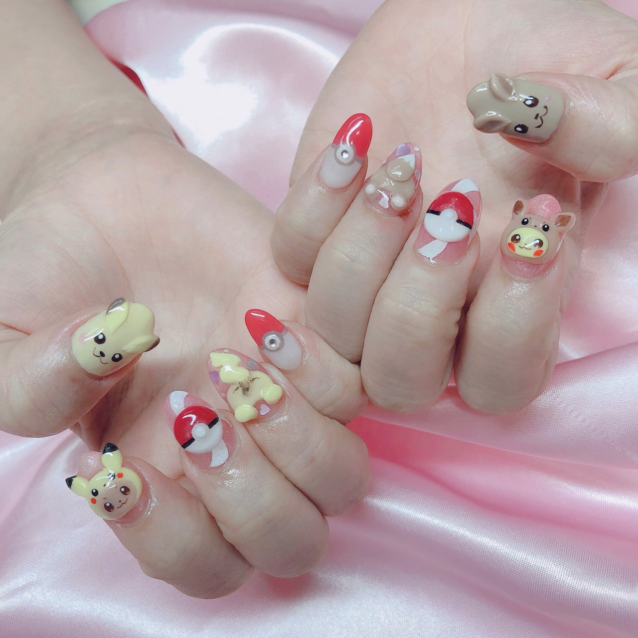 オールシーズン ハンド キャラクター ミディアム ピンク プライベートサロン大宮のネイルデザイン No ネイルブック