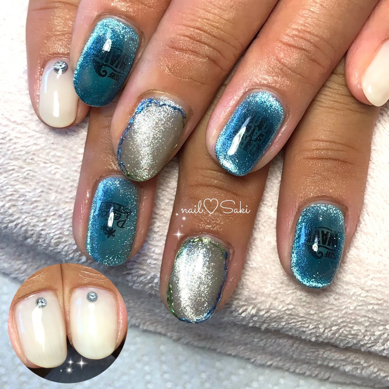 夏 海 リゾート ハンド シンプル Nail Sakiのネイルデザイン No ネイルブック