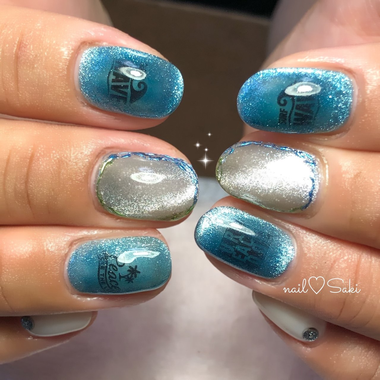 夏/海/リゾート/ハンド/シースルー - nail♡Sakiのネイルデザイン[No