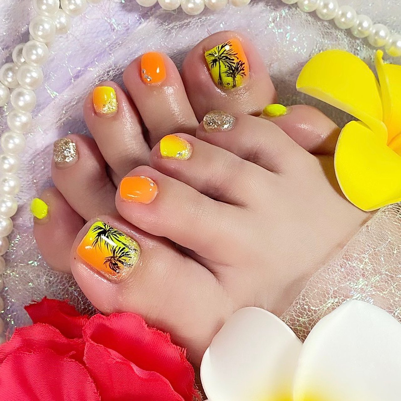 夏 海 リゾート フット グラデーション Thi Roomのネイルデザイン No ネイルブック