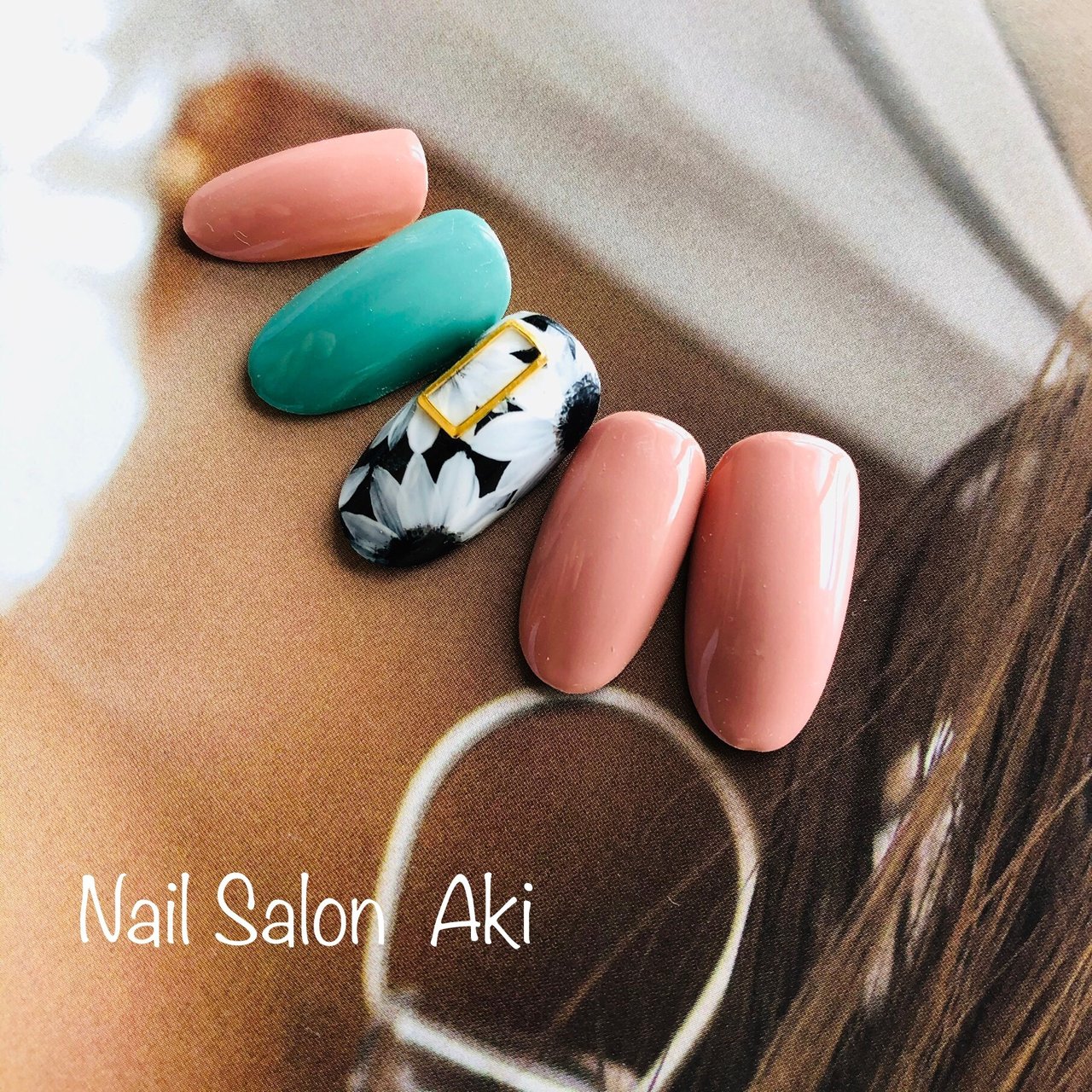 夏 ハンド シンプル フラワー ピンク Nail Salon Akiのネイルデザイン No ネイルブック