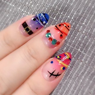 ハンド アニマル柄 痛ネイル キャラクター ミディアム Omimal Cafeのネイルデザイン No ネイルブック