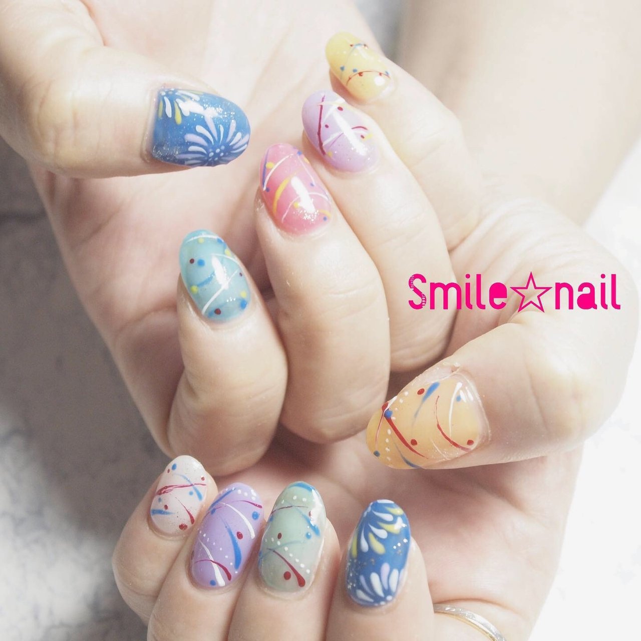 夏 浴衣 デート 女子会 ハンド Smile Nailのネイルデザイン No ネイルブック