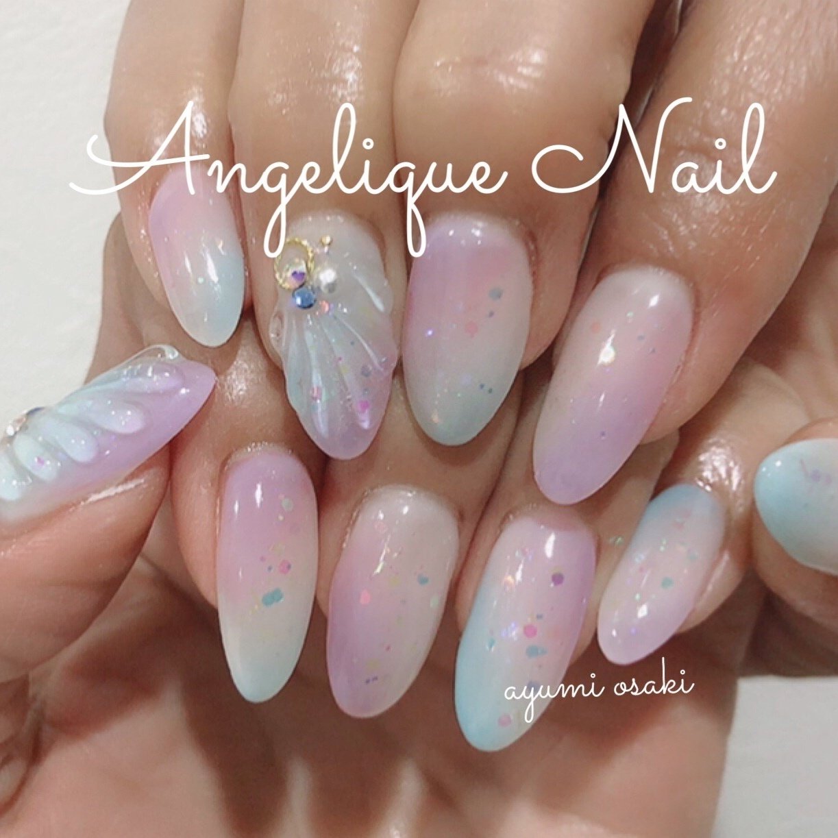 春 夏 リゾート ハンド ラメ Angelique Nail Ayumiのネイルデザイン No ネイルブック