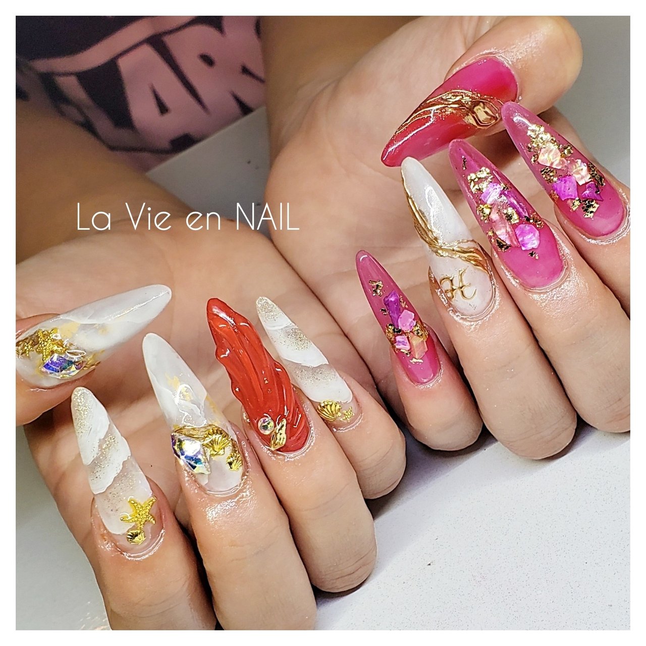 夏 成人式 海 デート ハンド La Vie En Nailのネイルデザイン No ネイルブック