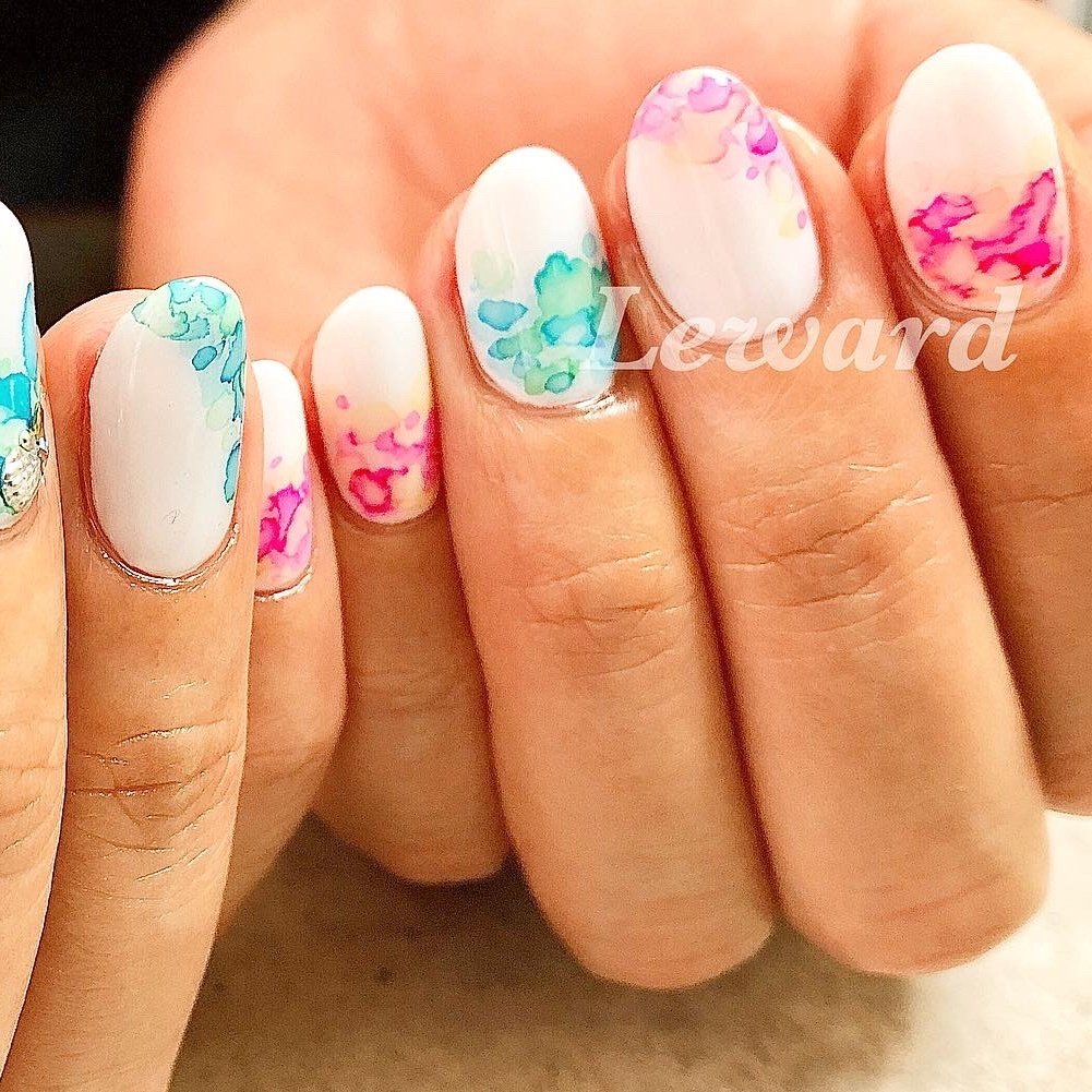 夏 海 リゾート 浴衣 ハンド Nailsalon Lewardのネイルデザイン No ネイルブック