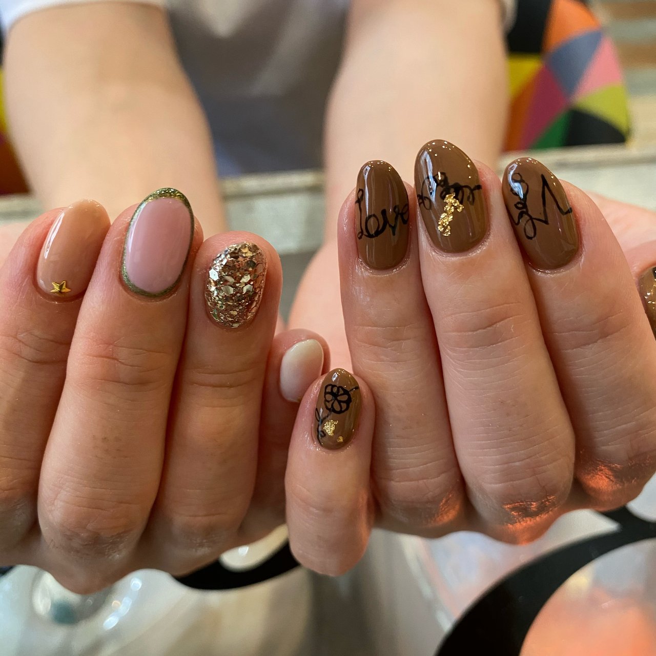 ハンド ミディアム ピンク ブラウン ジェル 宮城県 石巻 ロージーネイル Rosy Nail Pupuu Rosyのネイル デザイン No ネイルブック