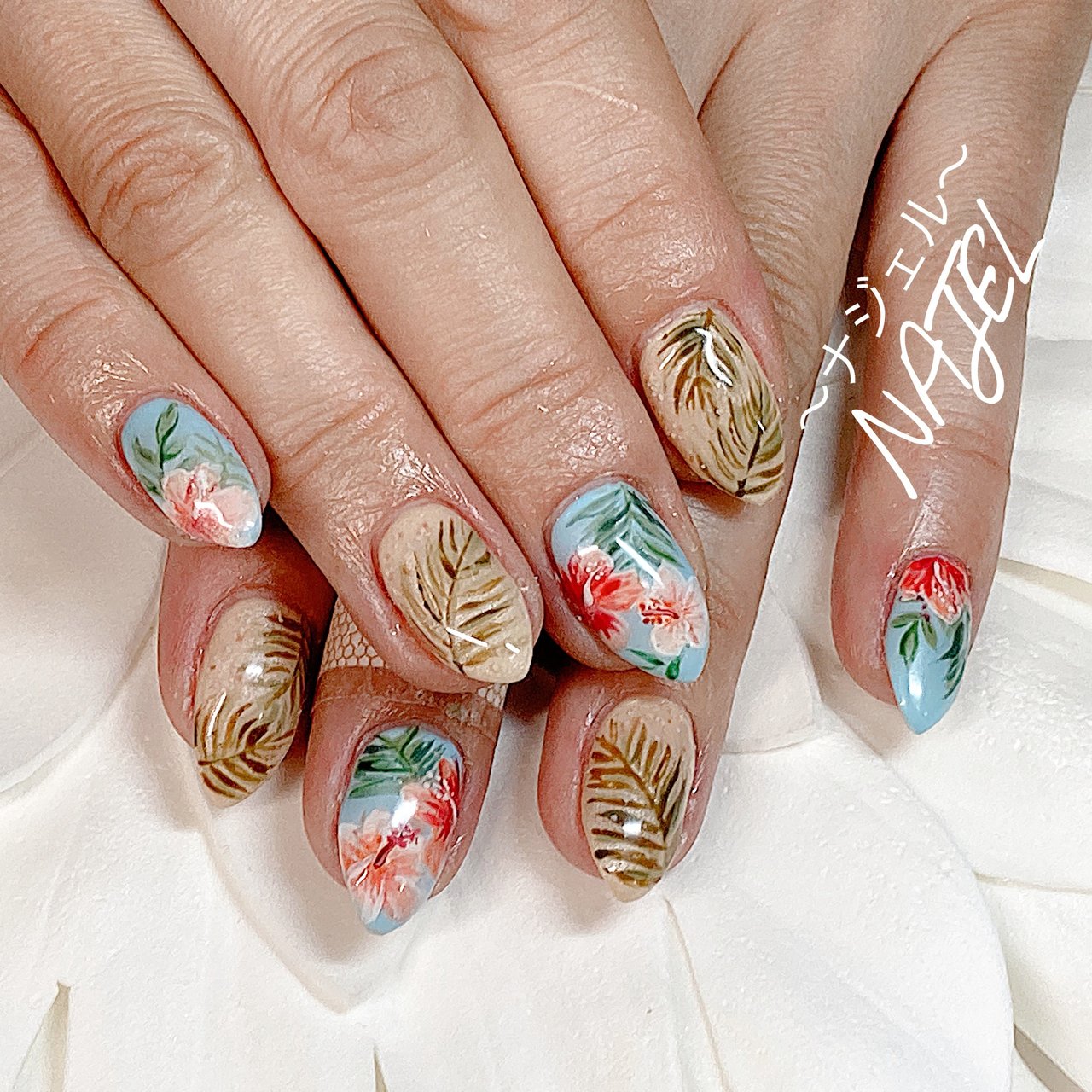 夏 旅行 海 リゾート ハンド 新井 千穂 Najel のネイルデザイン No ネイルブック