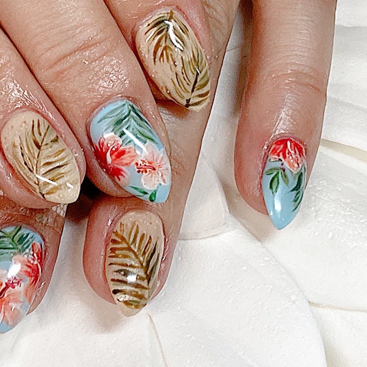 夏 旅行 海 リゾート ハンド 新井 千穂 Najel のネイルデザイン No ネイルブック